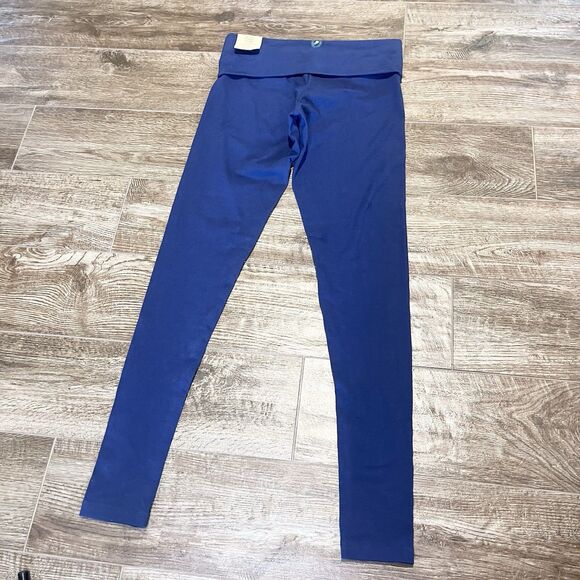 Victoria Secret PINK Leggings Womens XS Midnight Navy Blue Mid Rise Foldover - Picture 8 of 11